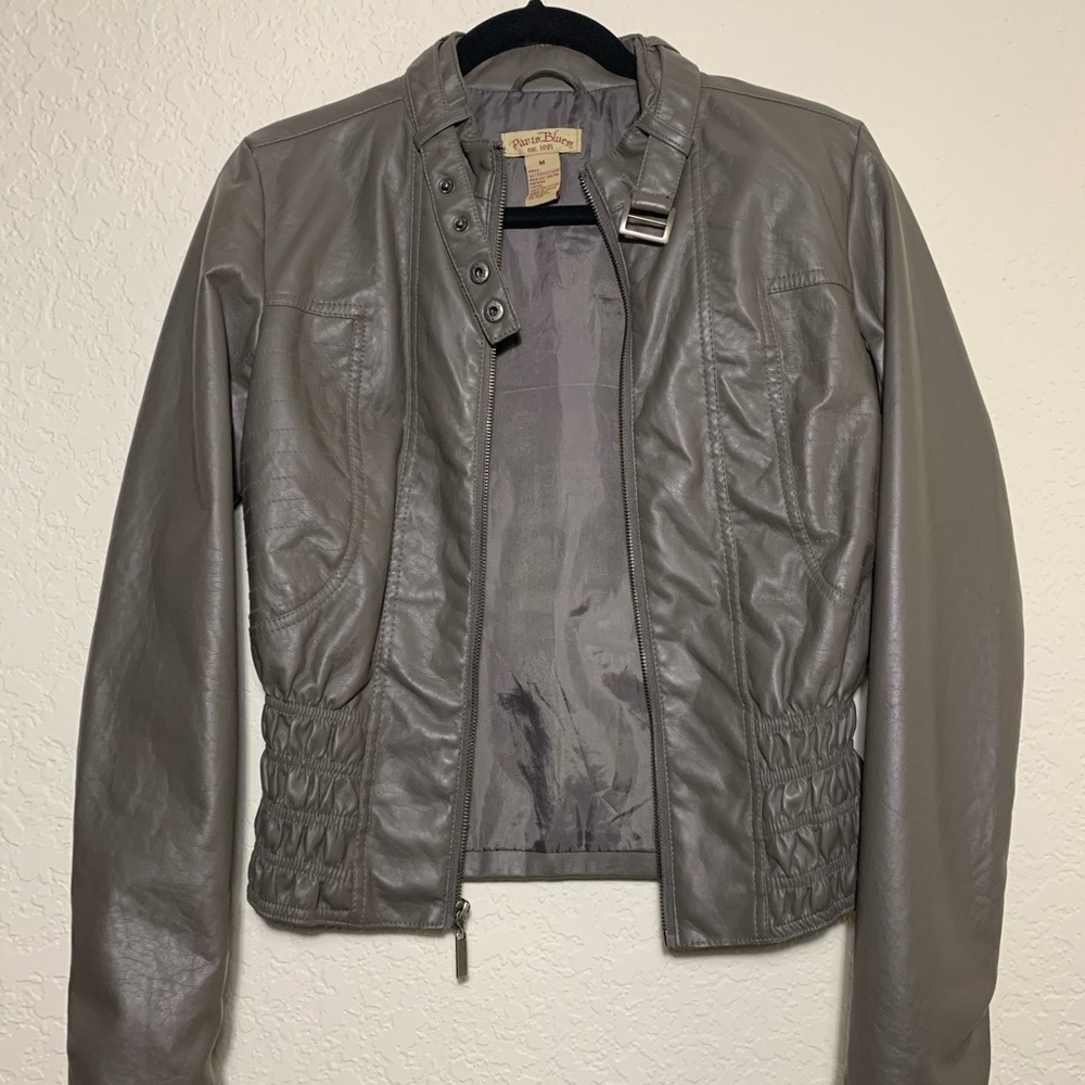 Gray Leather Jacket
